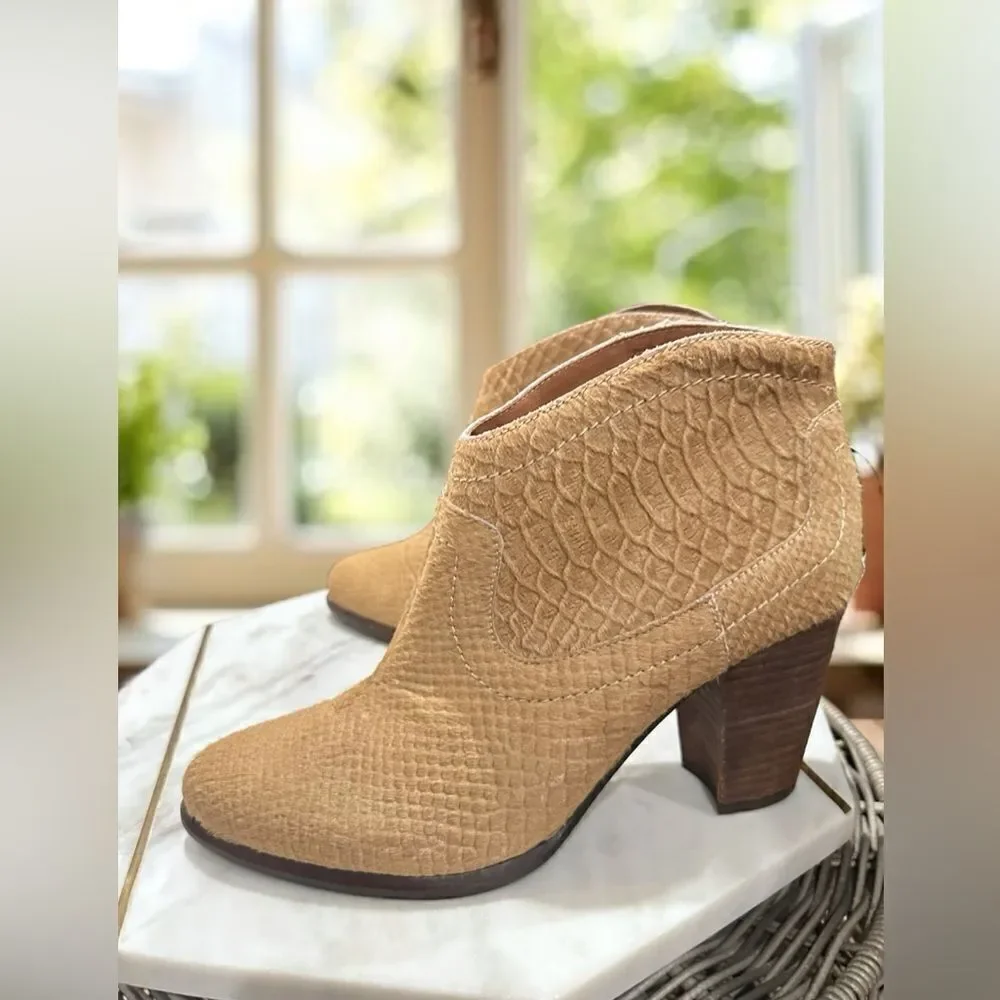 🔥 UGG Calf Hair Charlotte Embossed Bootie Boots Size 9.5 EU 40.5